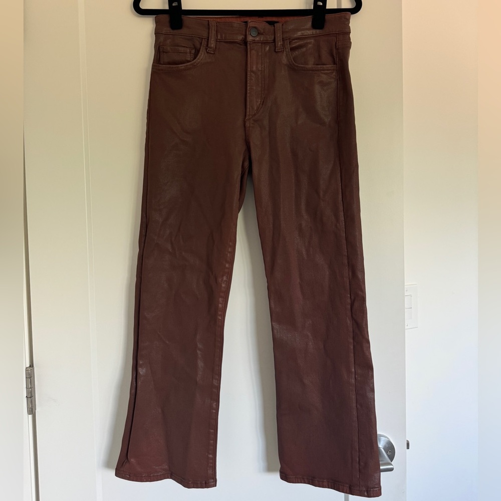 Joe’s Jeans “Callie” coated high-rise bootcut jeans